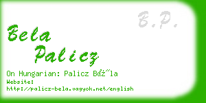 bela palicz business card